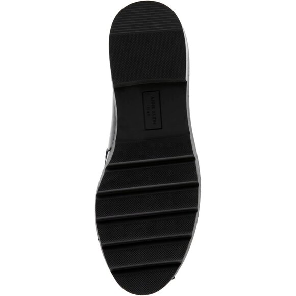 Anne Klein Womens Black Pu Rubber Low Chunky Heel Rounded Toe Loafer Flat - Picture 4 of 7